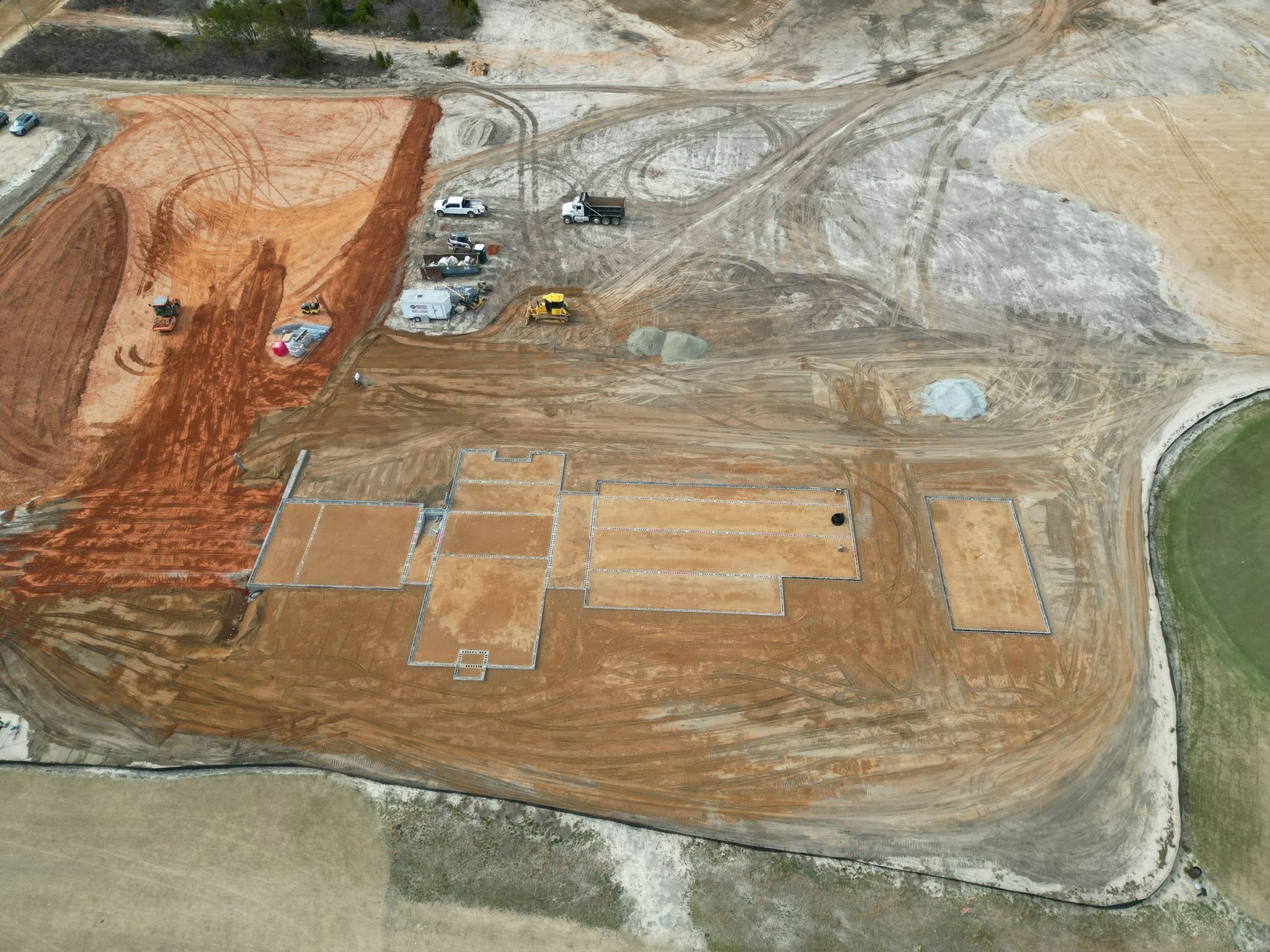 Construction site aerial view development