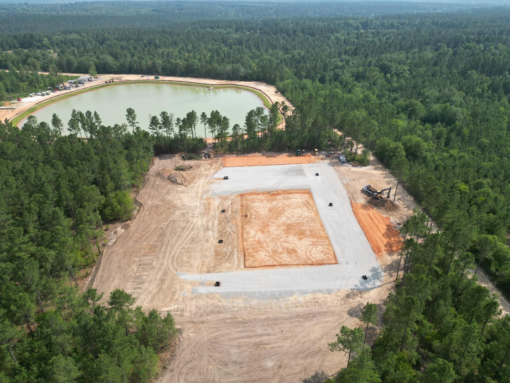 Retention pond with erosion control measures